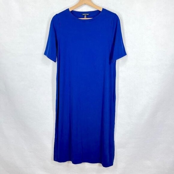 Eileen Fisher Jersey Knit T-Shirt Dress Boho Coastal Grandma Core Nautical XS - Picture 1 of 6
